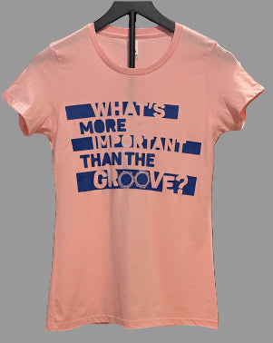 Whats more important than the groove? Cotton Candy Pink with Blue Print